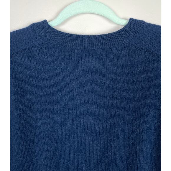 Peruvian Connection 100% Royal Alpaca Blue Sweater Small Long Sleeve Crop - Picture 6 of 9